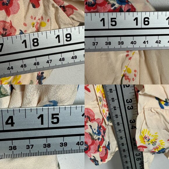 Sezane Asianne 100% Silk Wrap Dress Size 46 French US 14 Old School Floral Print - Picture 11 of 12